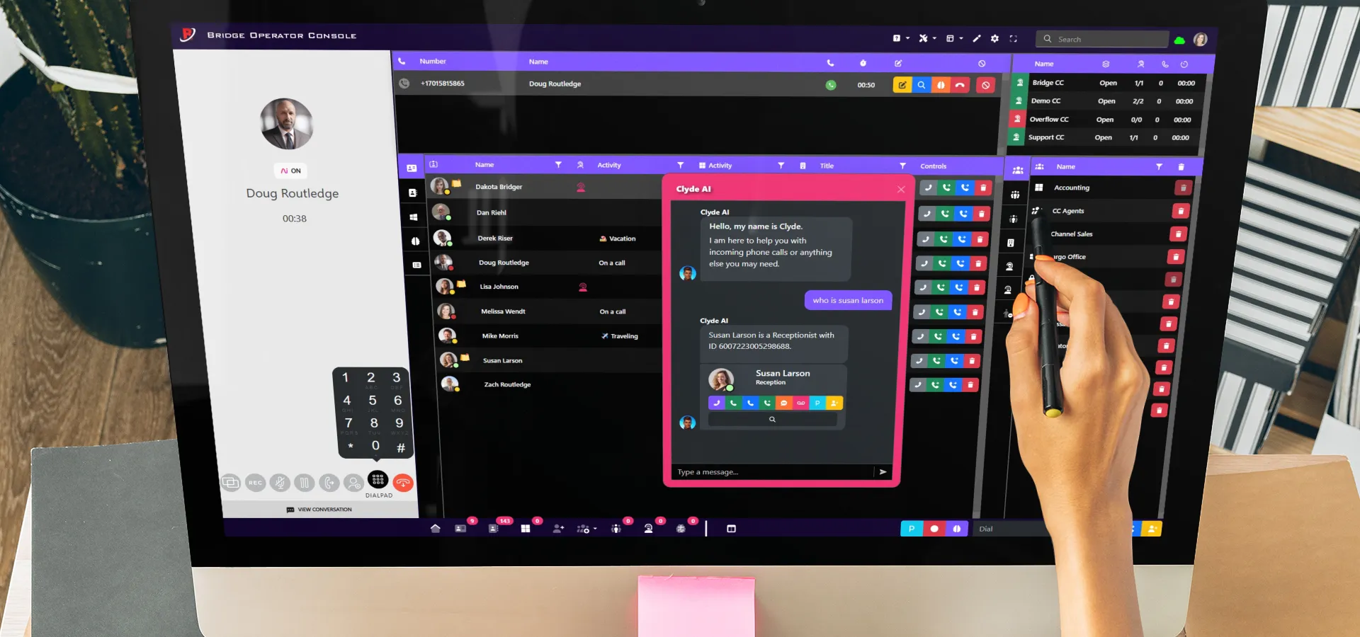 Bridge Operator Console for Dialpad - call handling and presence