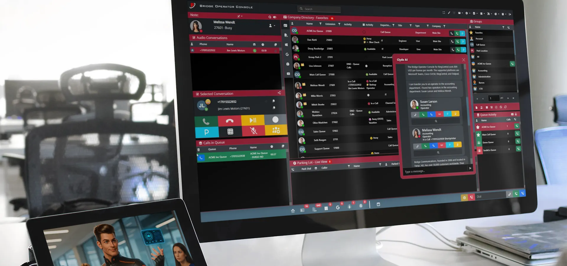 Bridge Operator Console for RingCentral - attendant console interface